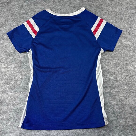 NFL Team Apparel Womens S New York Giants Blue Sequin Lace-Up Shirt - Picture 7 of 7